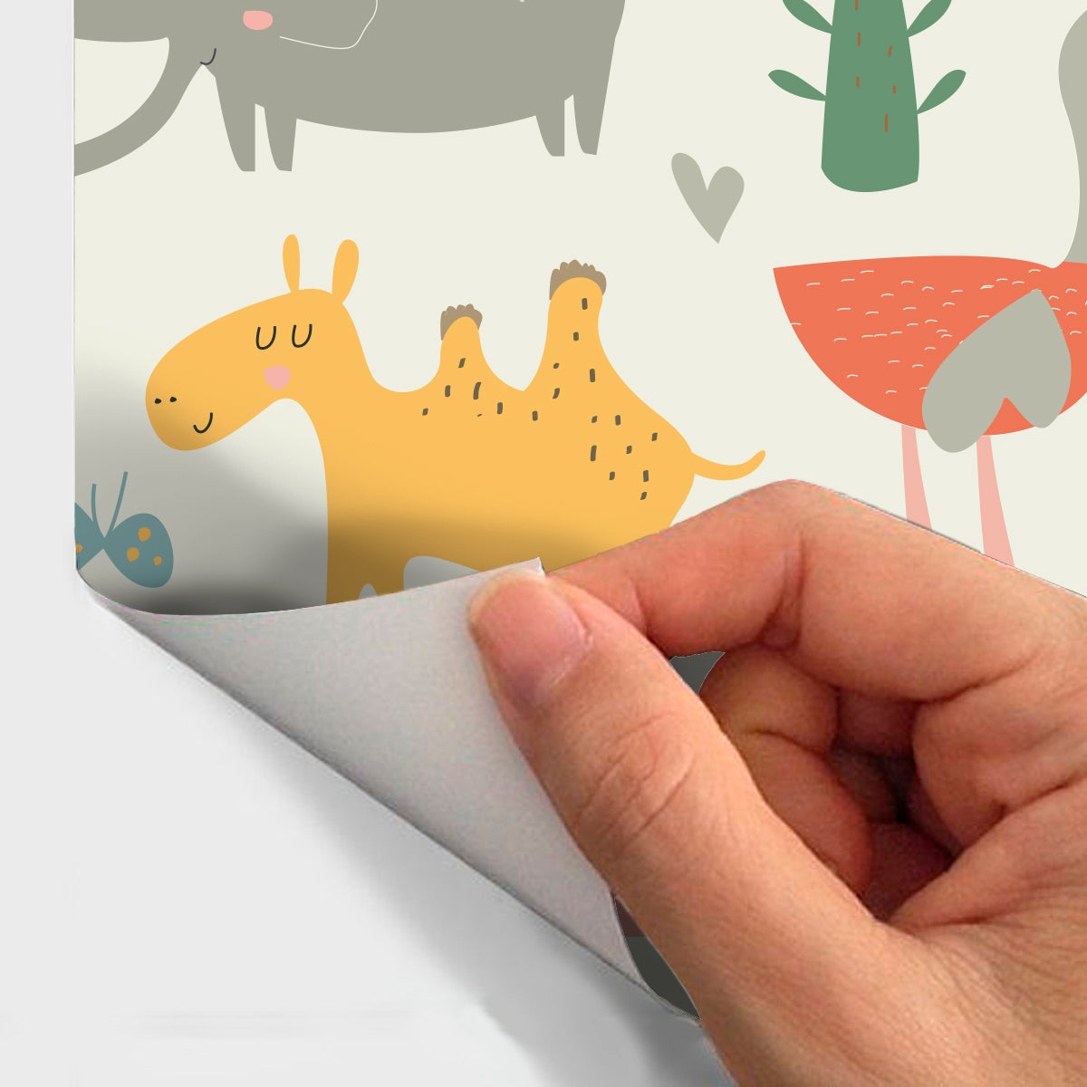 Adesivo carta da parati dei bambini animali della foresta tropicale - Sticker adesivo - adesivi murali - 40x40cm - 4