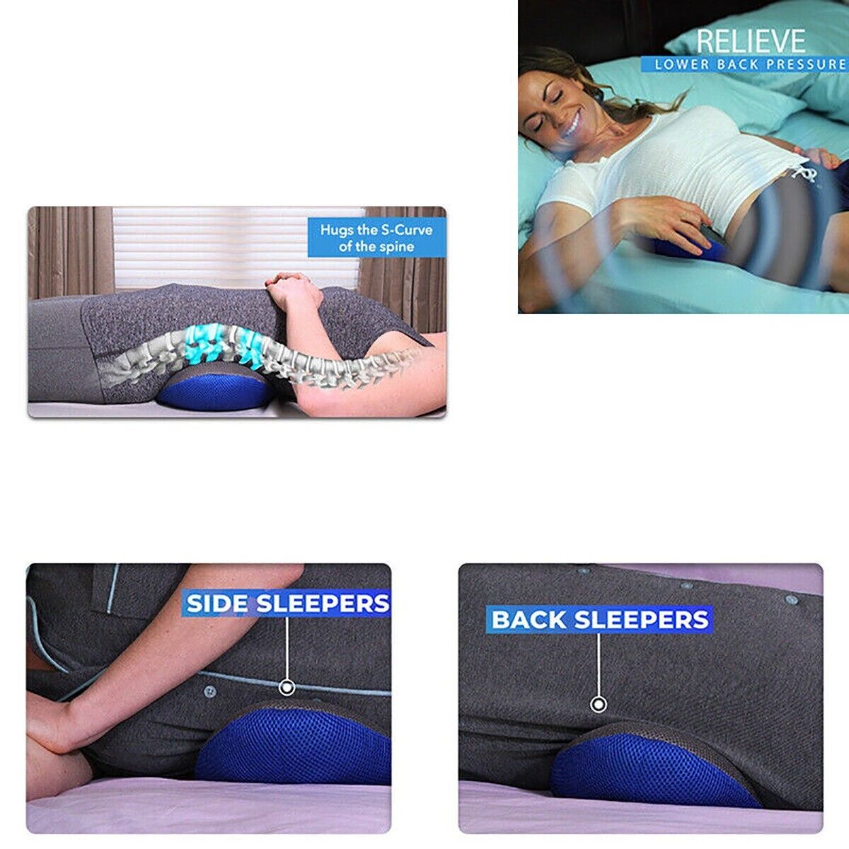 ALMOHADA DE ESPALDA SOPORTE LUMBAR ESPUMA CON MEMORIA ORTOPEDICA RODILLA LAVABLE Leroy Merlin