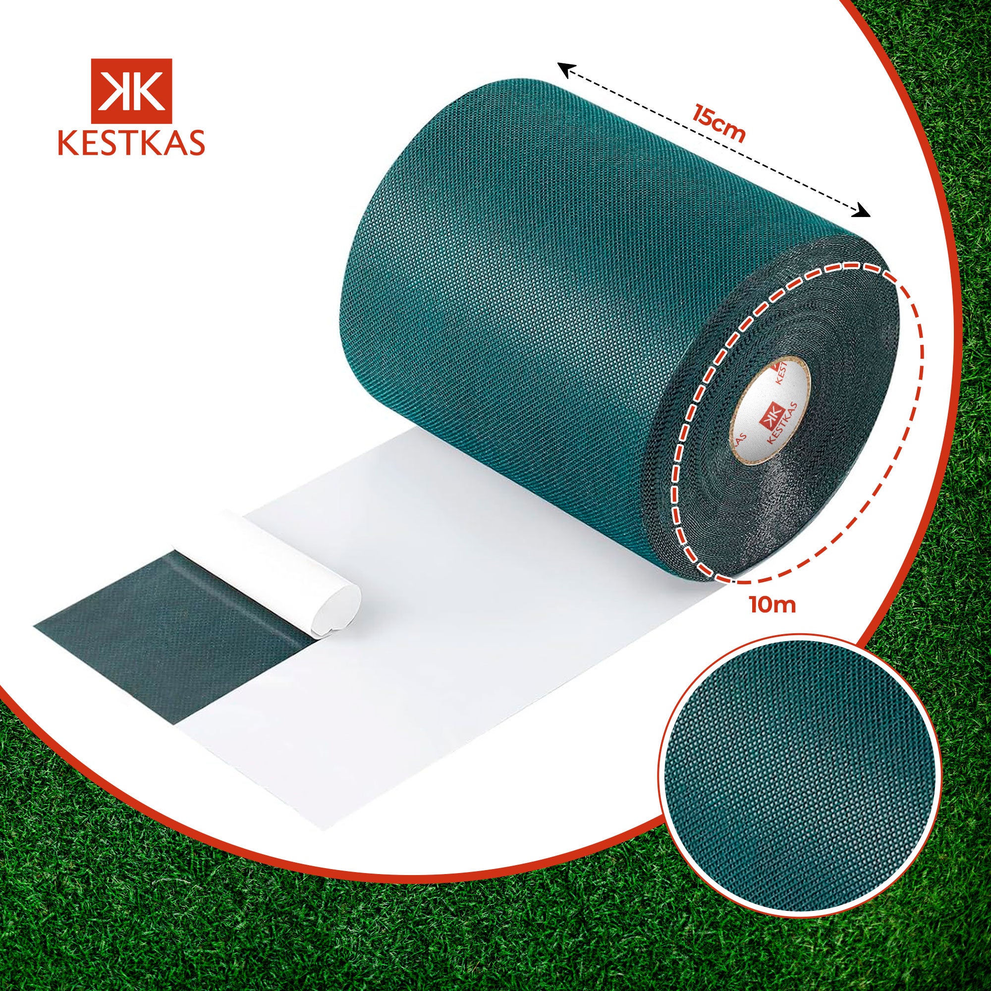 Fita de União AutoAdesiva 15 cm x 10 m para Grama Artificial - KESTKAS - Fita de junta autoadesiva para grama artificial - 2