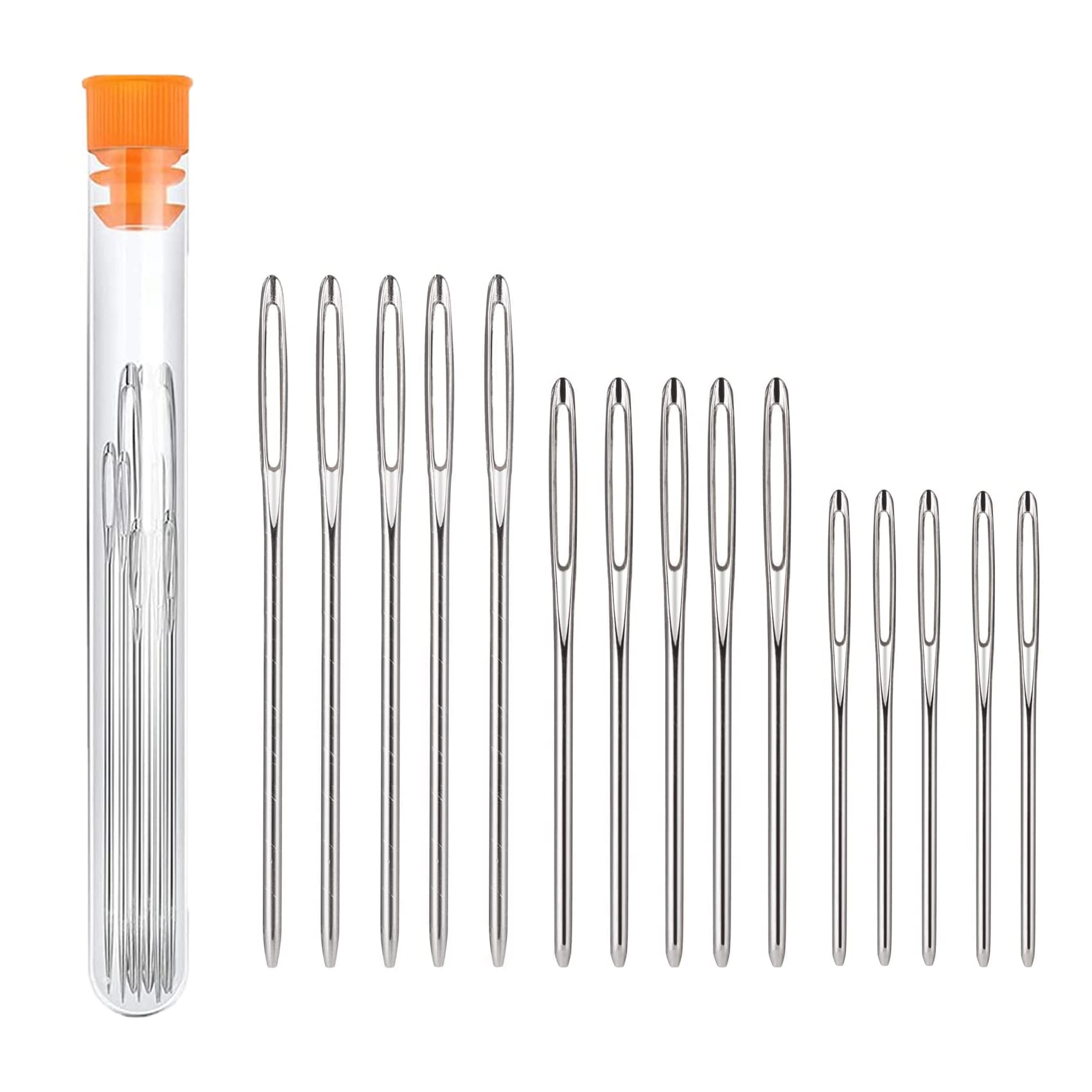 Kit 30 Aiguilles à Coudre à Gros Chas – 5 Tailles Différentes, En Acier Inoxydable, Avec Enfile-aiguille | Parfait Pour Couture Main, Cuir, Réparations Et Travaux Manuels
