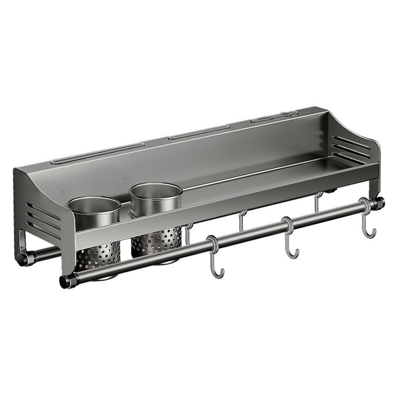 Kitchen storage rack punch-free stainless steel wall-mounted seasoning chopstick knife holder