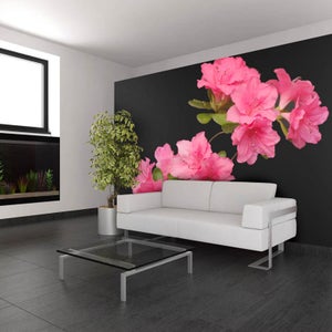 Papier Peint Panoramique Nice Wall – Fleurs Rouges Modernes – 254x183 Cm