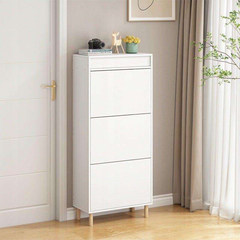 Szafka na buty biała z lustrem loft stojący regał przedpokój 55cm - 2