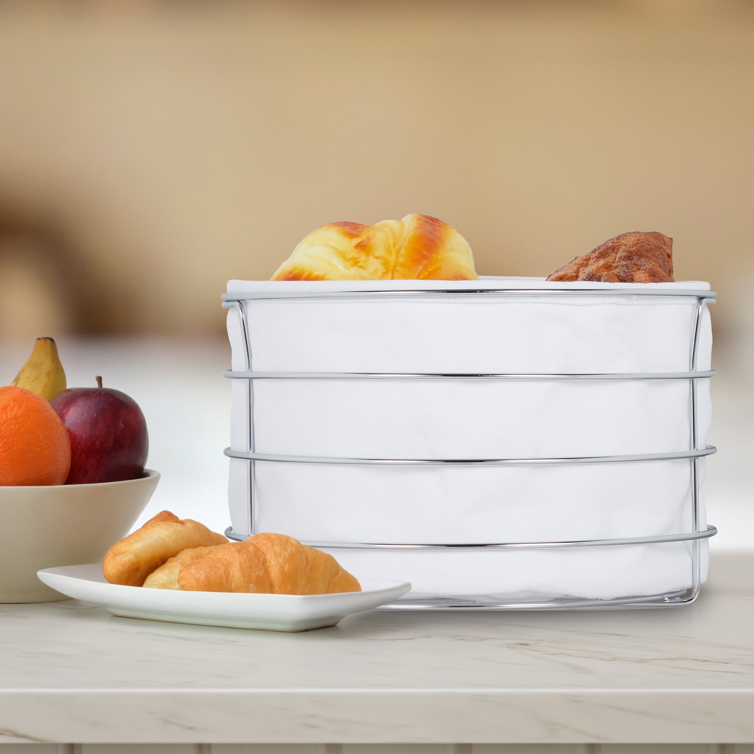 Relaxdays Corbeille à Fruits, Lot De 2, Panier Déco Pour Fruits, Pain