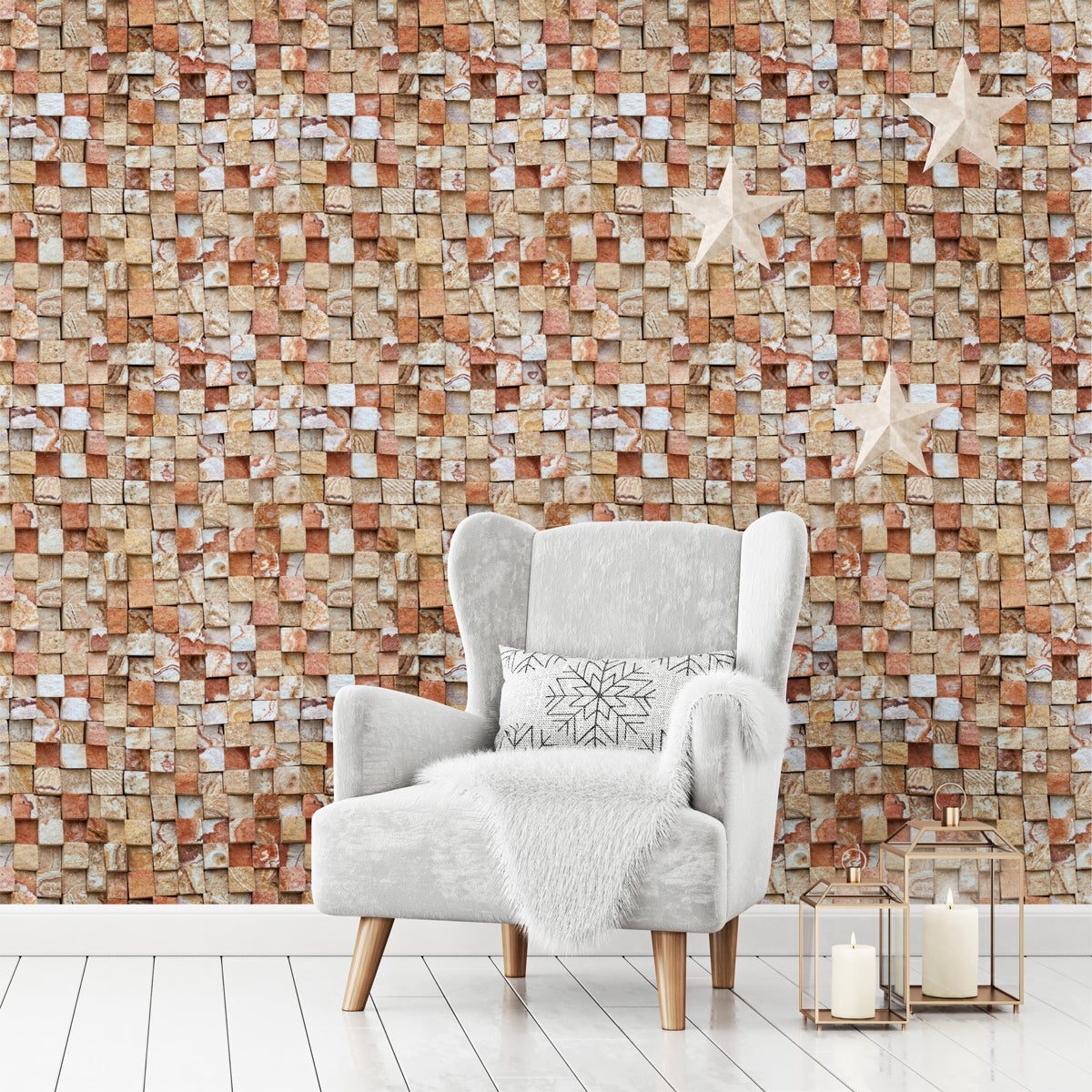 Adesivi rivestimento in pietra design - Sticker adesivo - adesivi murali - 50x50cm - 4