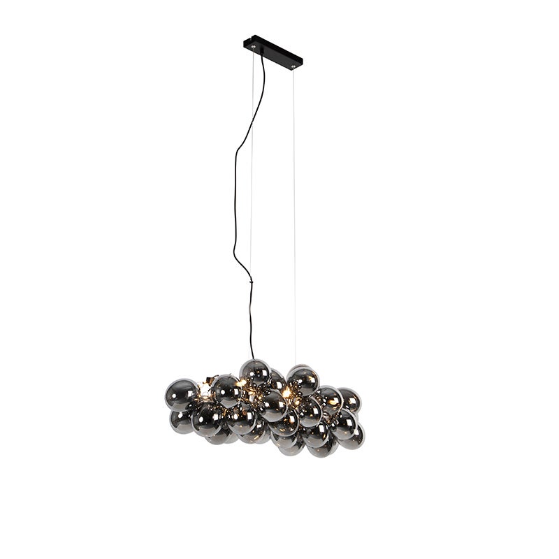 Qazqa designerski lampa wisząca z kloszem (5 punktów) do stołu jadalnego - Uvas - czarny, żarówkami LED 2.5 w zestawie, g9