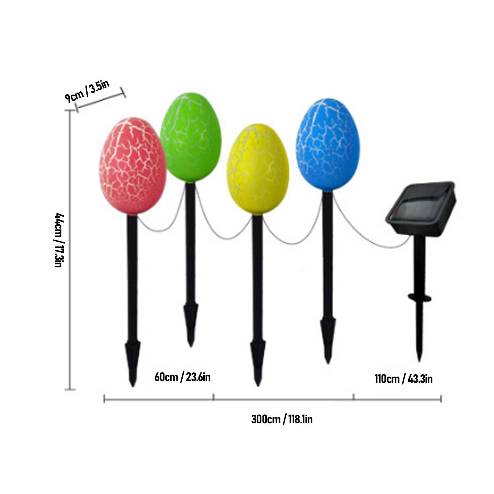 Lumière Solaire Œuf Coloré Œufs Cassés avec Piquet pour le Sol, Lumière Décorative pour Jardin et Cour Extérieure - 2
