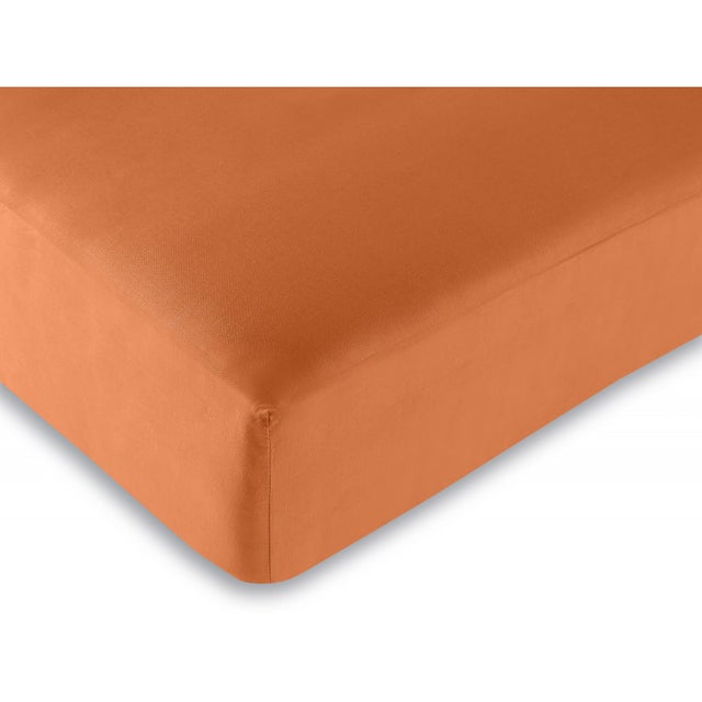 2 Draps housse Orange 180 x 200 cm