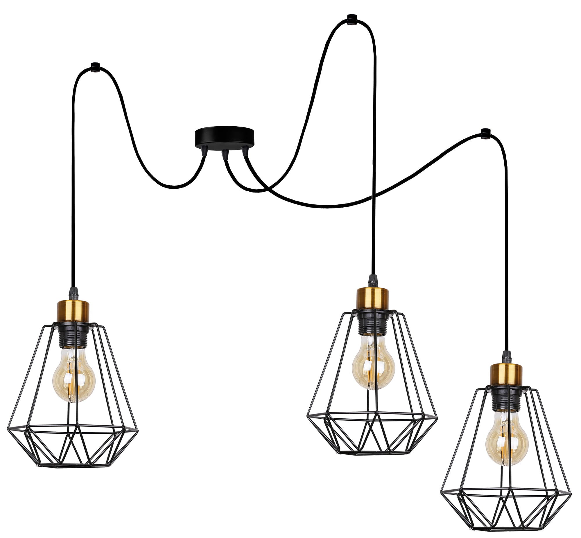 Lampa wisząca Primo czarno-złota 3xE27x60W wym: 200 x 19 x 19 cm metal Candellux