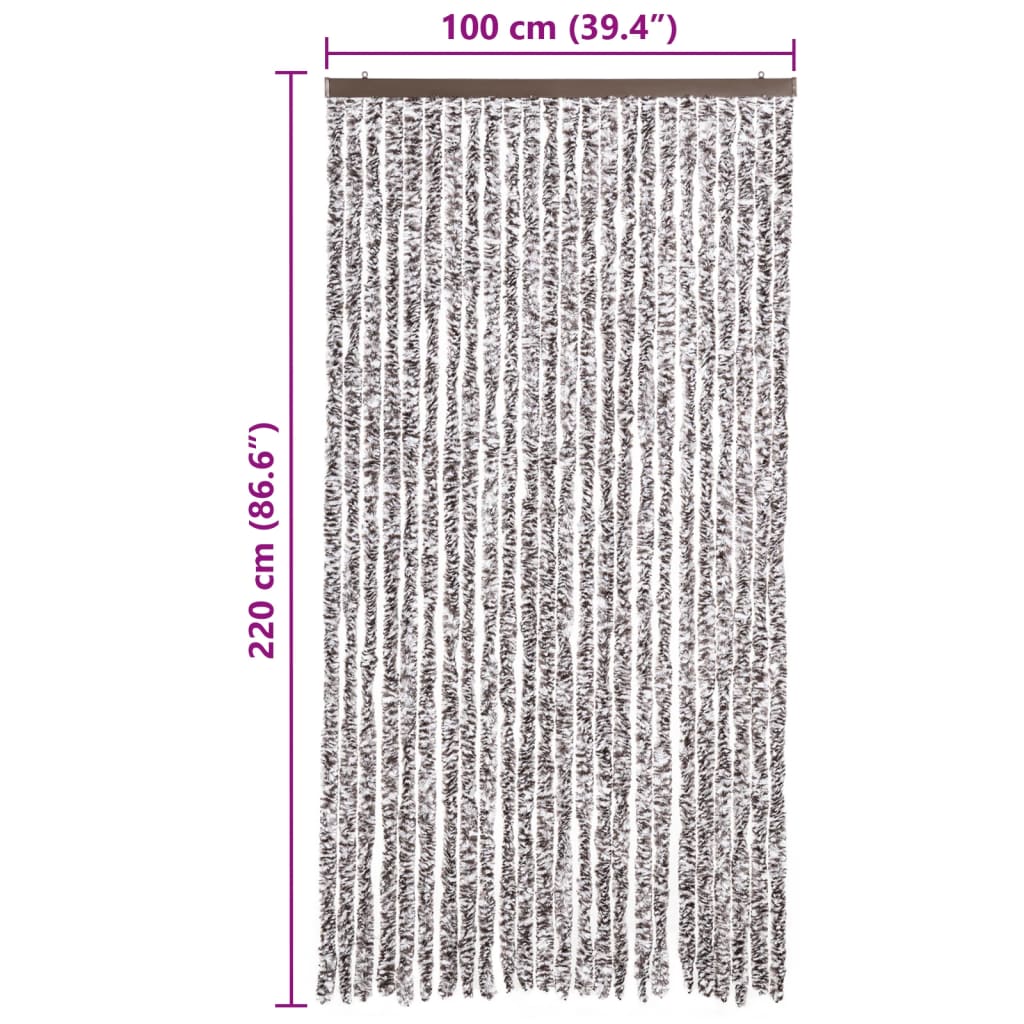 Moustiquaire | Rideau anti-moustique Marron et beige 100 x 220 cm Chenille CFW99908 - 7