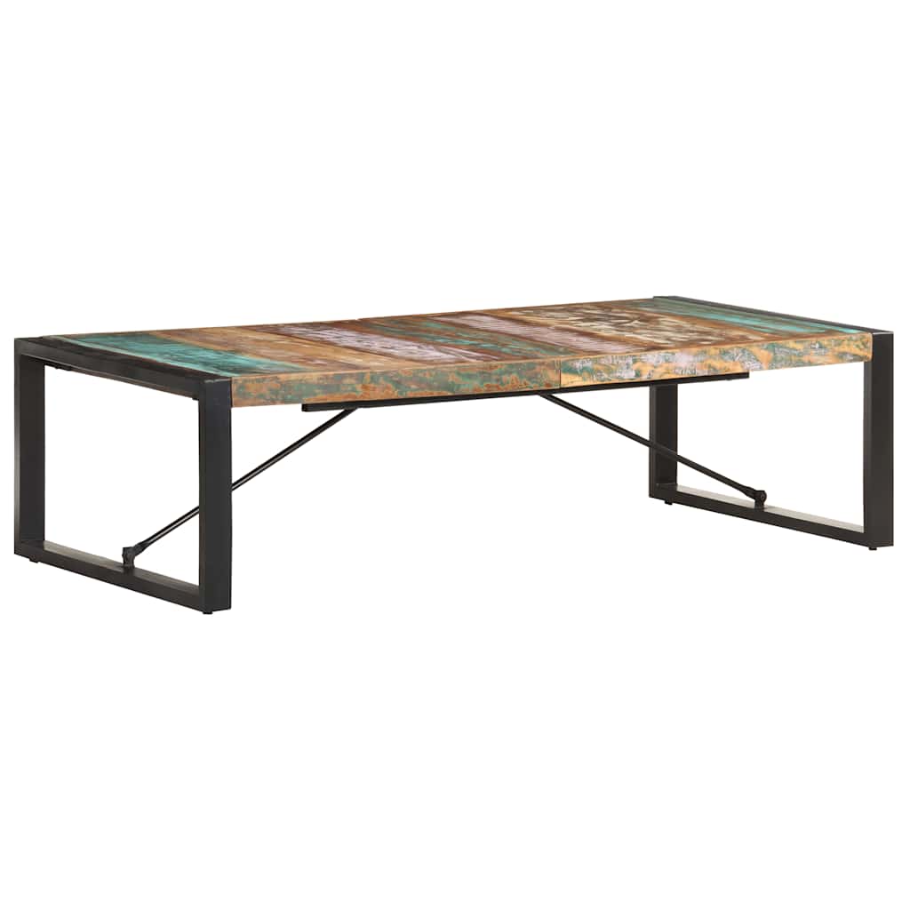 Vidaxl Mesa De Centro Madera Maciza Reciclada 140X70x40 Cm Negro , Leroy Merlin