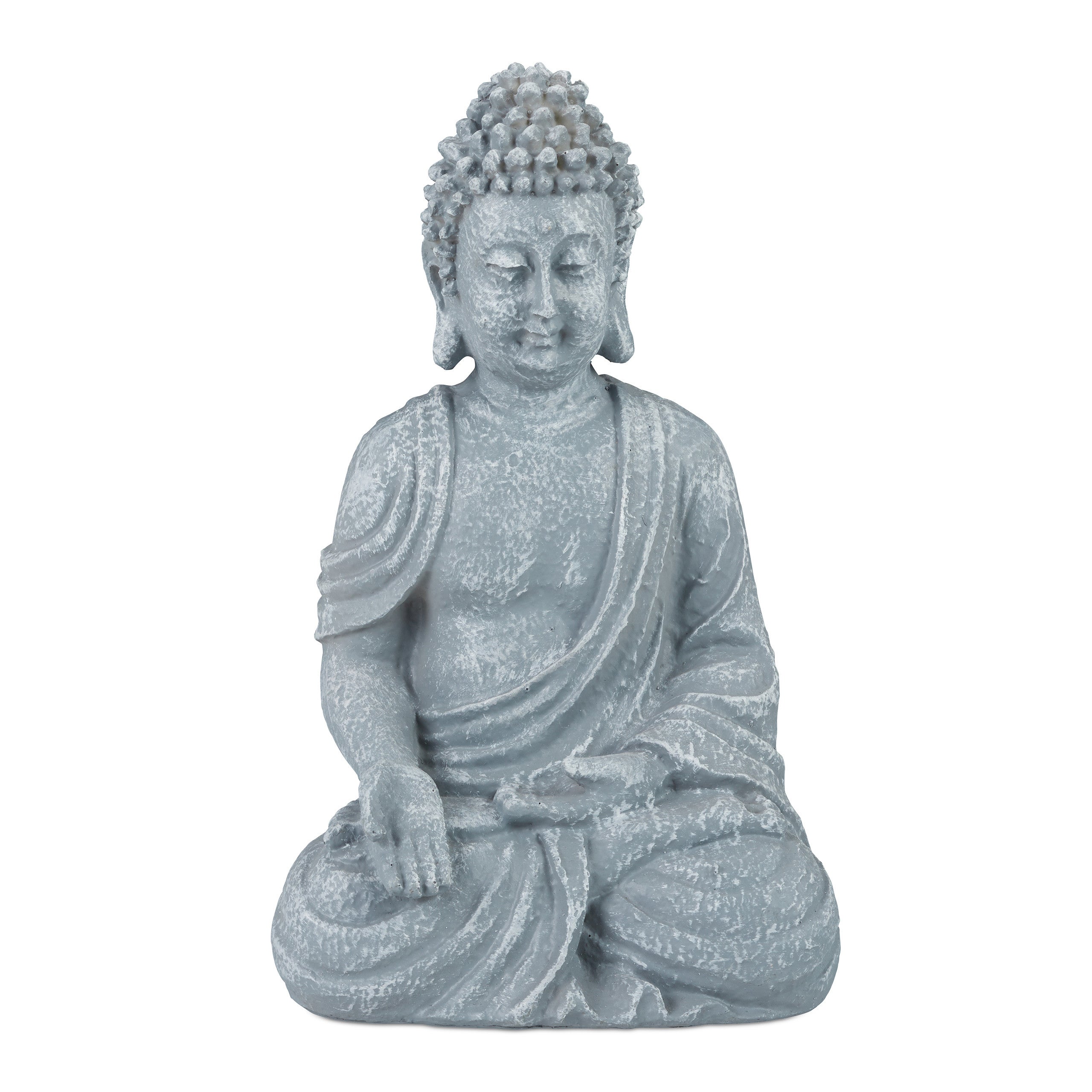 Statua del Buddha Seduto XL, 50 cm, Feng Shui, per Esterni, Decorativa, Grigio Chiaro, Relaxdays | Leroy Merlin