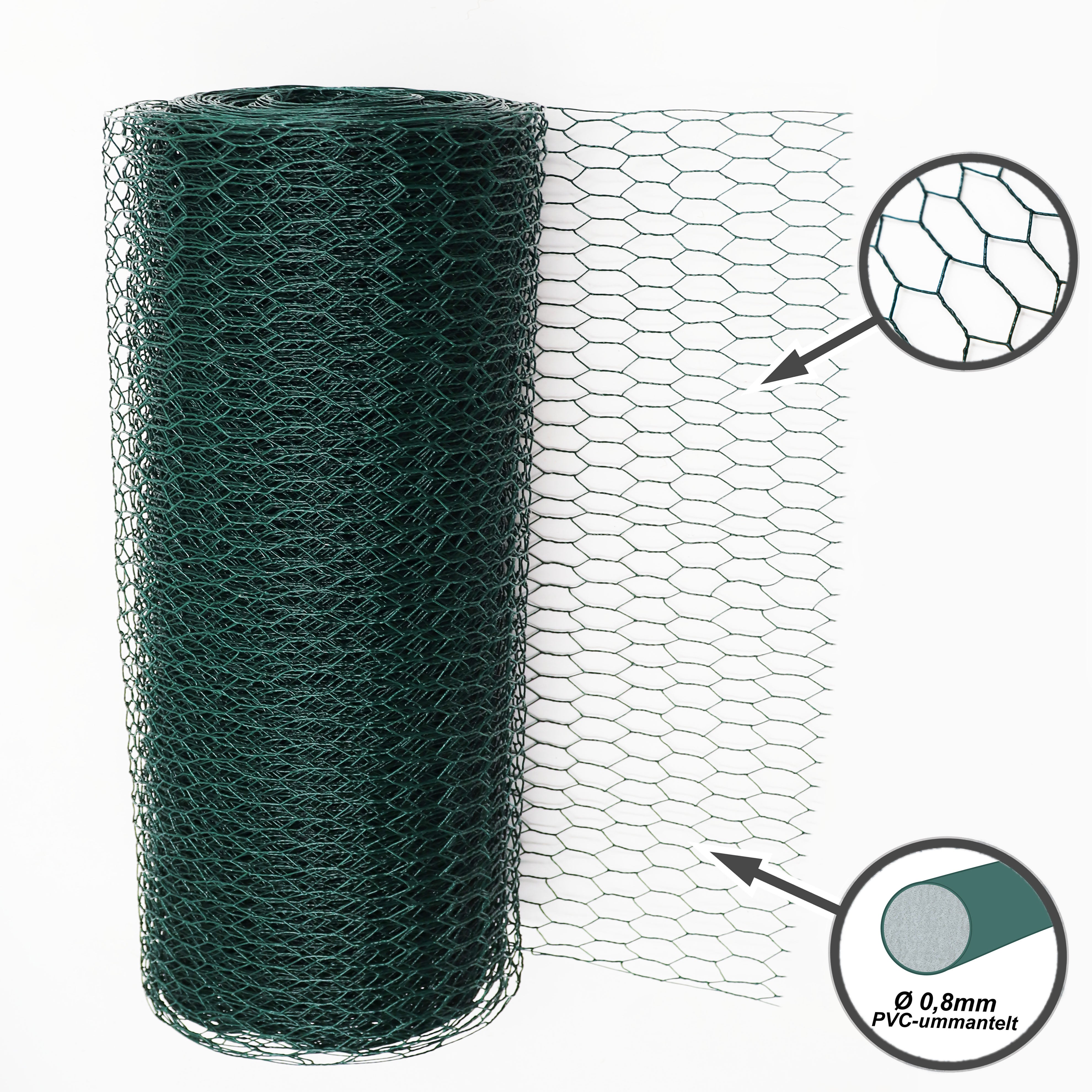 40m malha hexagonal cerca de frango fio de coelho fio de coelho verde fio de coelho 50cm - 3