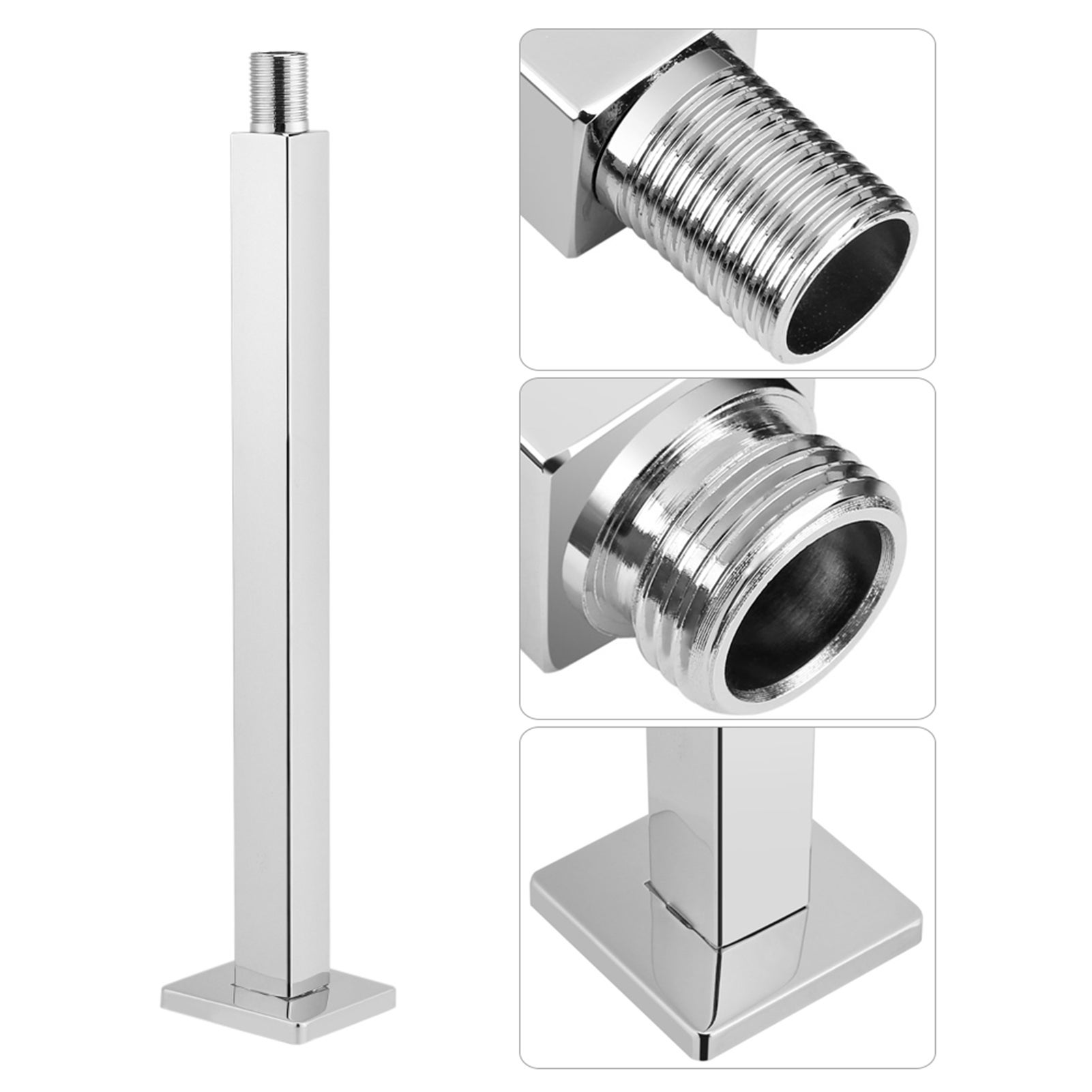 Braccio Estensione Doccia A Soffitto In Acciaio Inossidabile – Design Quadrato Con Nascondi Tubi, Per Soffione A Pioggia E Hotel