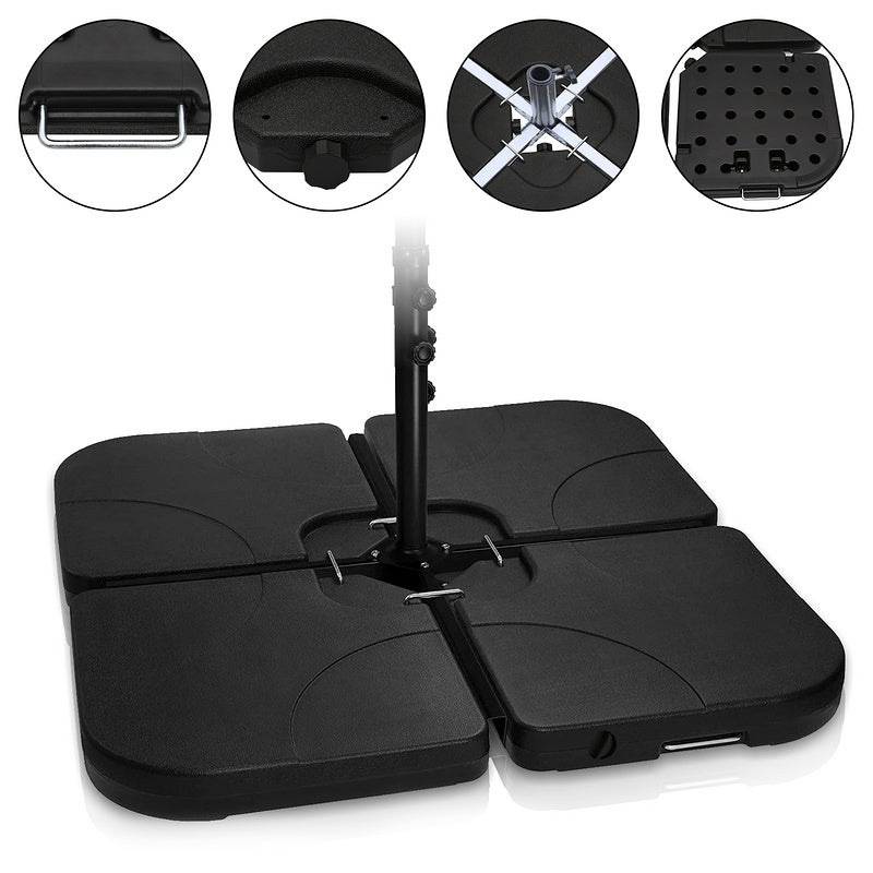 Couvercle De Base De Parasol / Table Basse D'extérieur En Résine Tressée - Noir