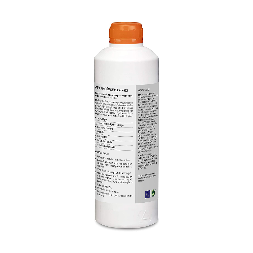 TECPINT APPRÊT de Tecno Prodist - Mastic Fixateur d'Eau - Incolore - Peinture Murs Extérieurs et Intérieurs - Ancrage élevé - Transparent - 1 Litre - 2