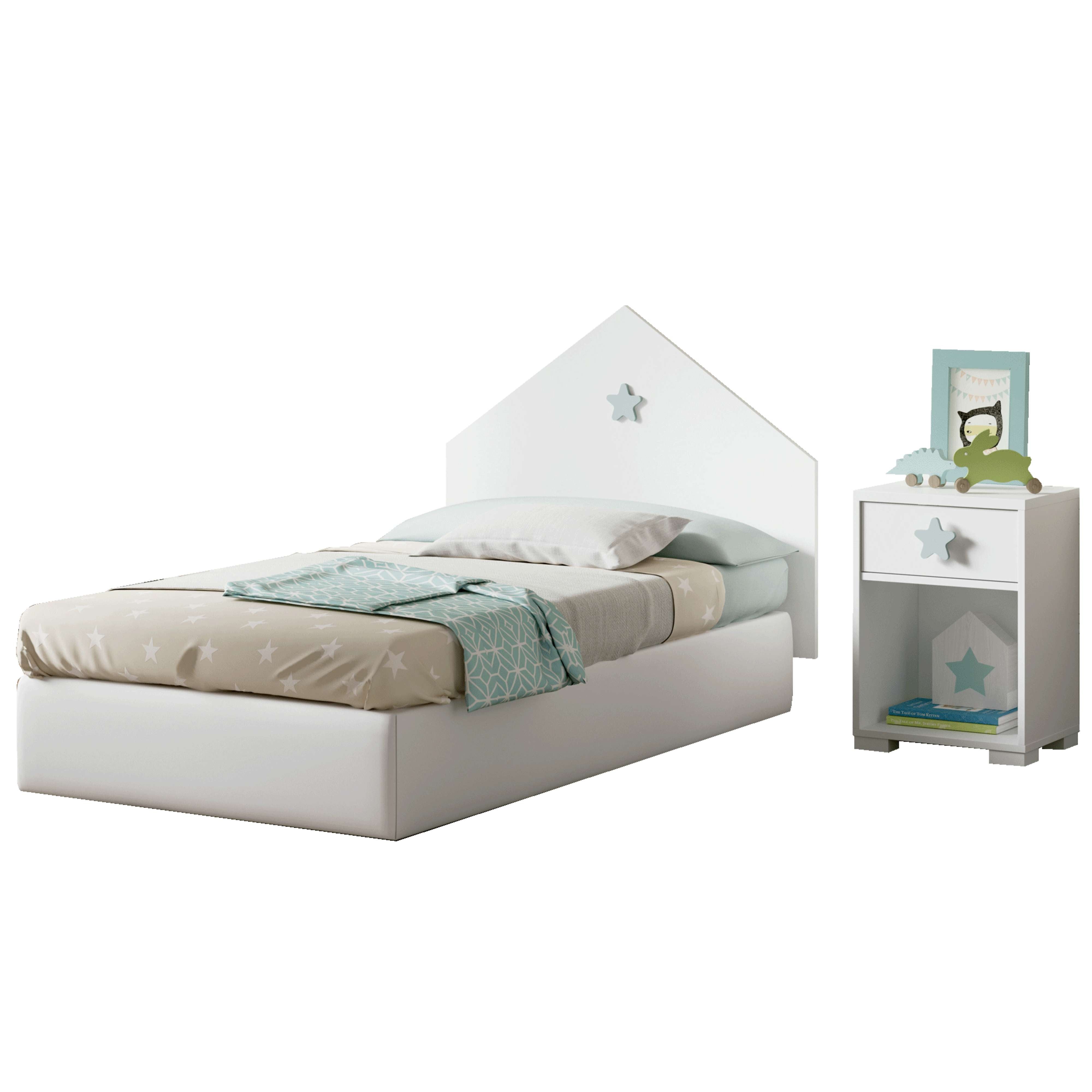 Table de chevet enfant Star White 56x40x33 cm - 4