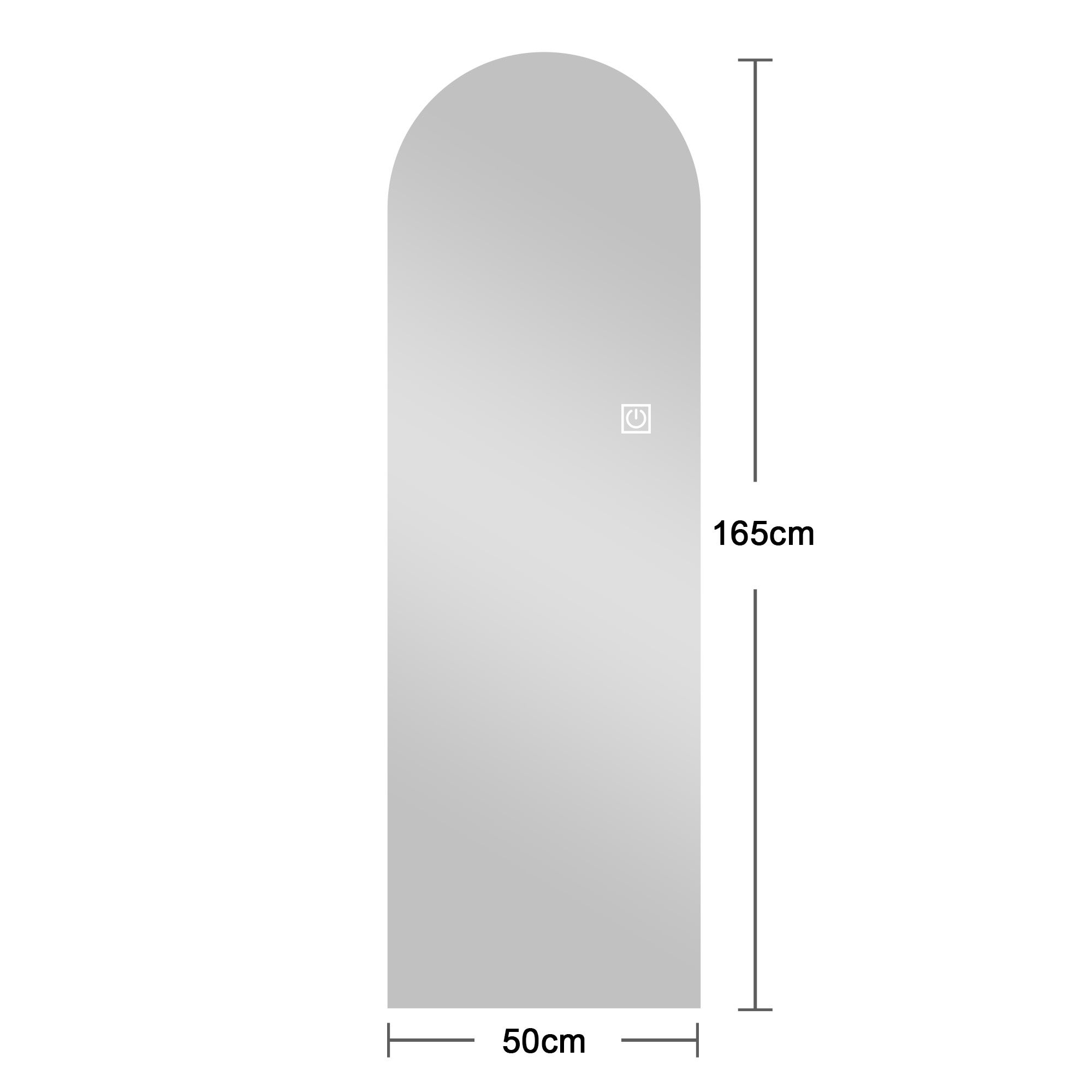 Miroir de salle de bain arqué 165×50 cm, avec éclairage LED à intensité variable, haute résolution, antidéflagrant - 3