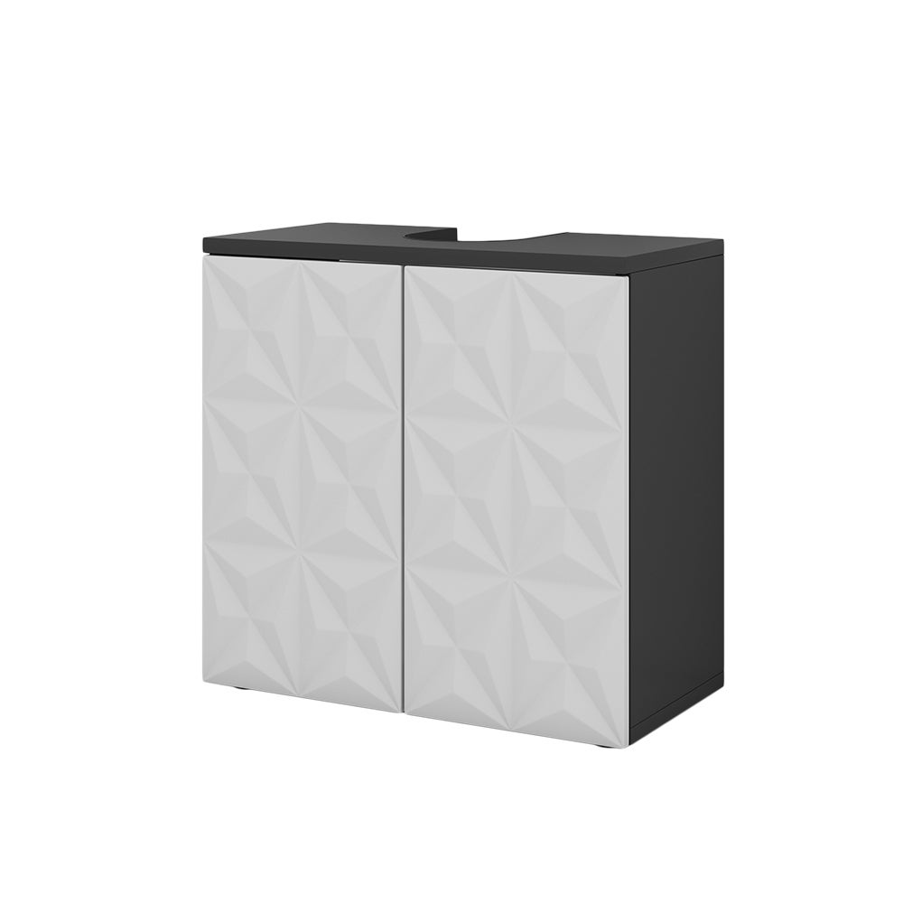 Vicco Szafka pod umywalkę Edge, Czarny, 60 x 57 cm z 2 drzwiami