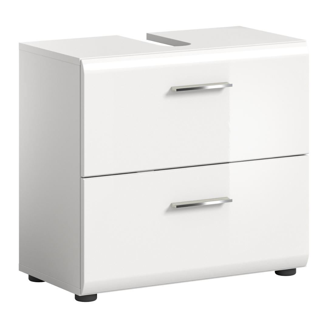 Ice szafka pod umywalkę 2 szuflady biały połysk, biały.