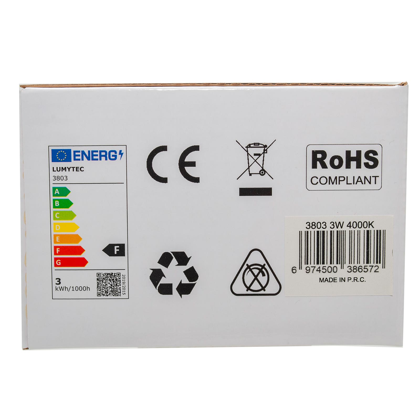 Faretto LED 3W segnapassi vetro IP65 incasso muro scatola 503 luce balcone viale giardino scale gradini 230V 4000K - 6