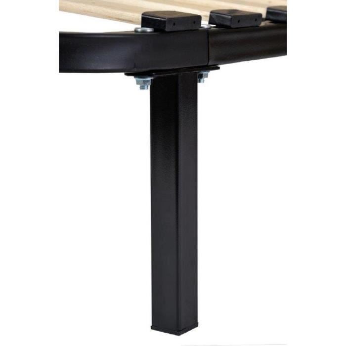 Sommier à lattes 140x190 cm sur pieds pour lit 2 places - 7