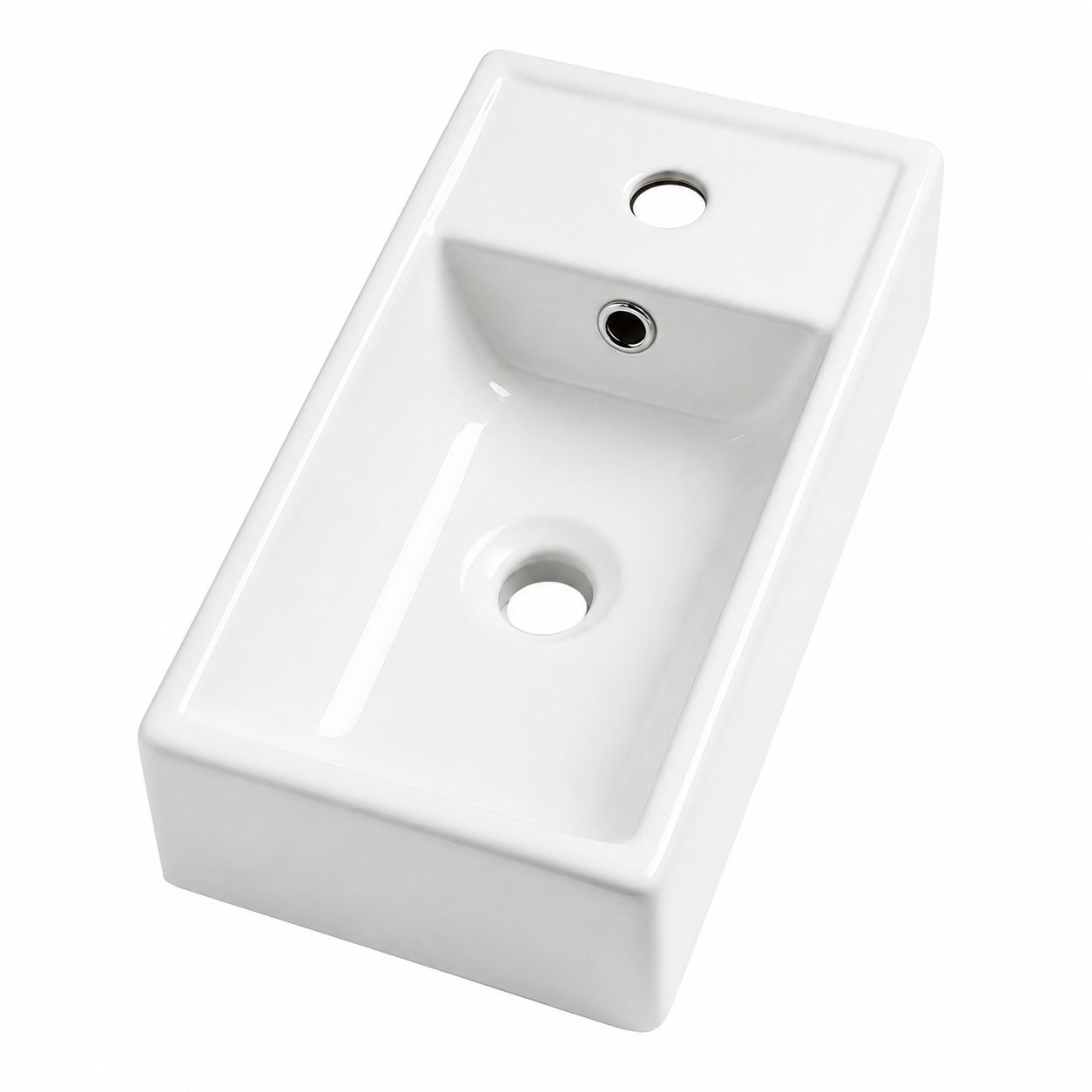 Meuble Lave-mains Orion 40 x 22 cm - Brun noyer - Meuble lavabo avec vasque - 6