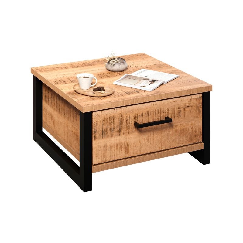 Enna stolik kawowy 2 szuflady mango dekor.