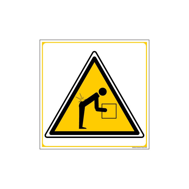 PANNEAU ATTENTION AU LEVER DE CHARGE (C1236) 125 x 125 mm Matière ...