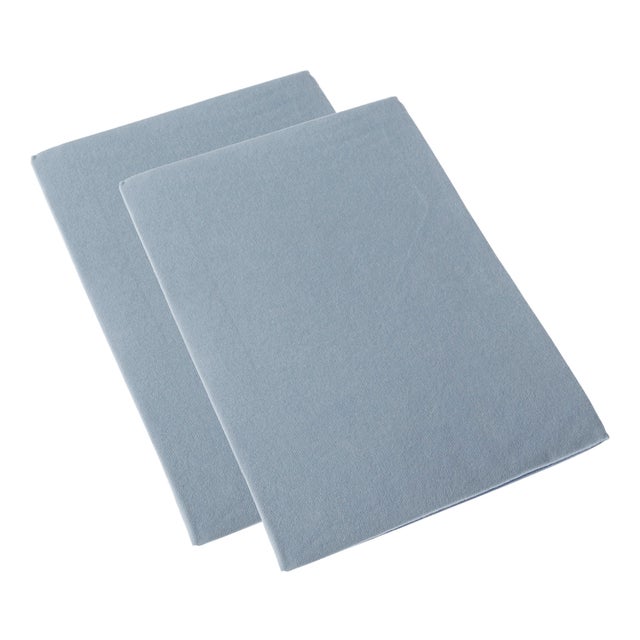 Homescapes Lot de 2 draps plats bleu pour lit bébé 100% coton - 100 x 150 cm