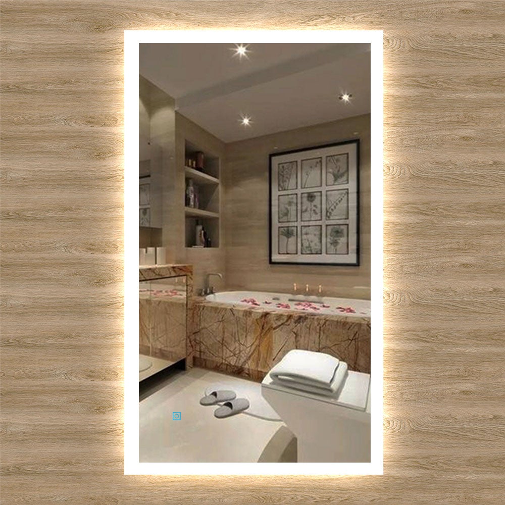 Miroir avec lumière, avec éclarage intégré, Miroir salle de bain étranche anti-buée , 120 x 70 cm, épaisseur:4 cm - 3
