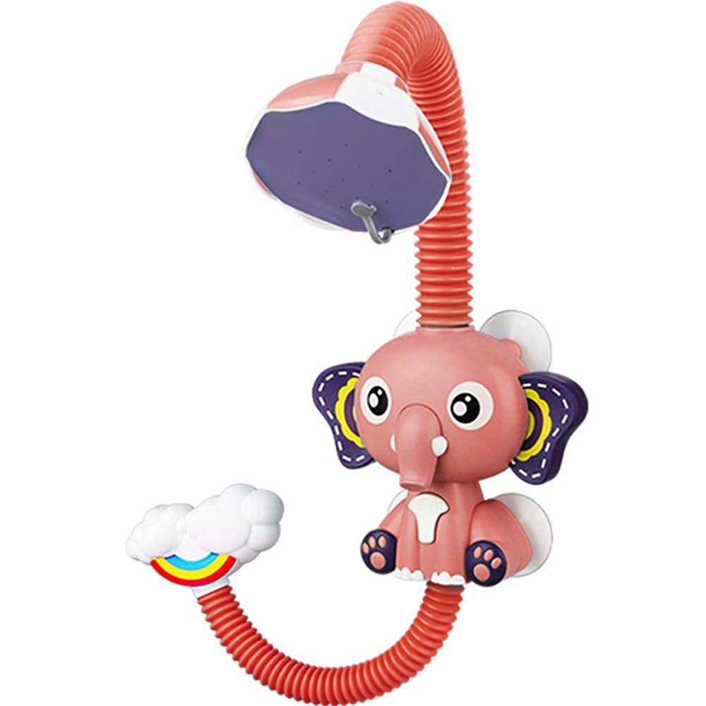 Cabezal de ducha de baño para bebé rojo, boquilla de elefante