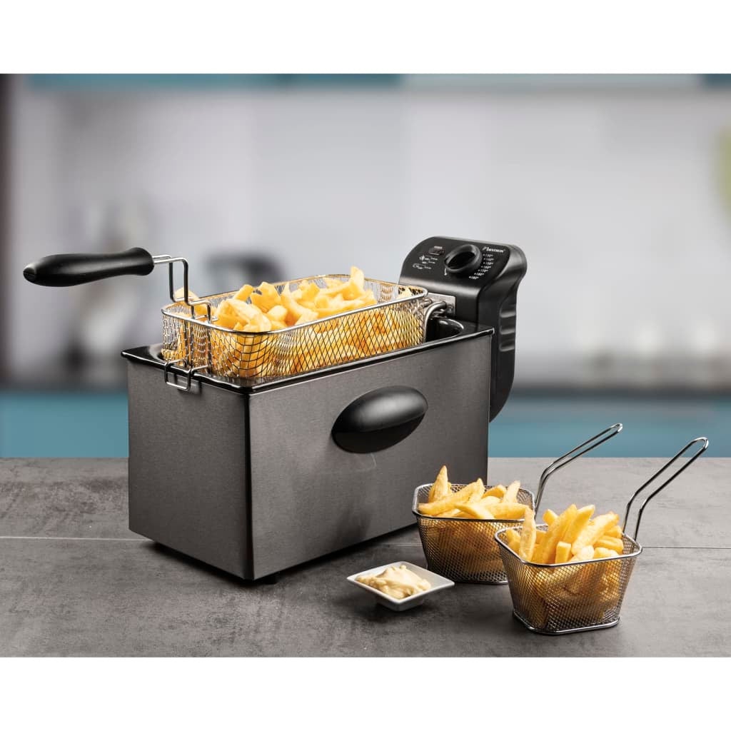 RELAX4LIFE Friteuse à Huile 5L 2000 W En Acier Inoxydable Avec Zone