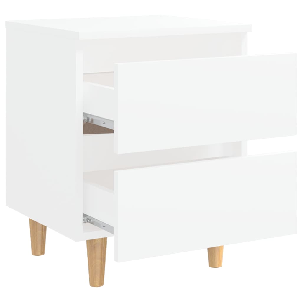 vidaXL Table de chevet avec pieds en pin Blanc 40x35x50 cm - 5