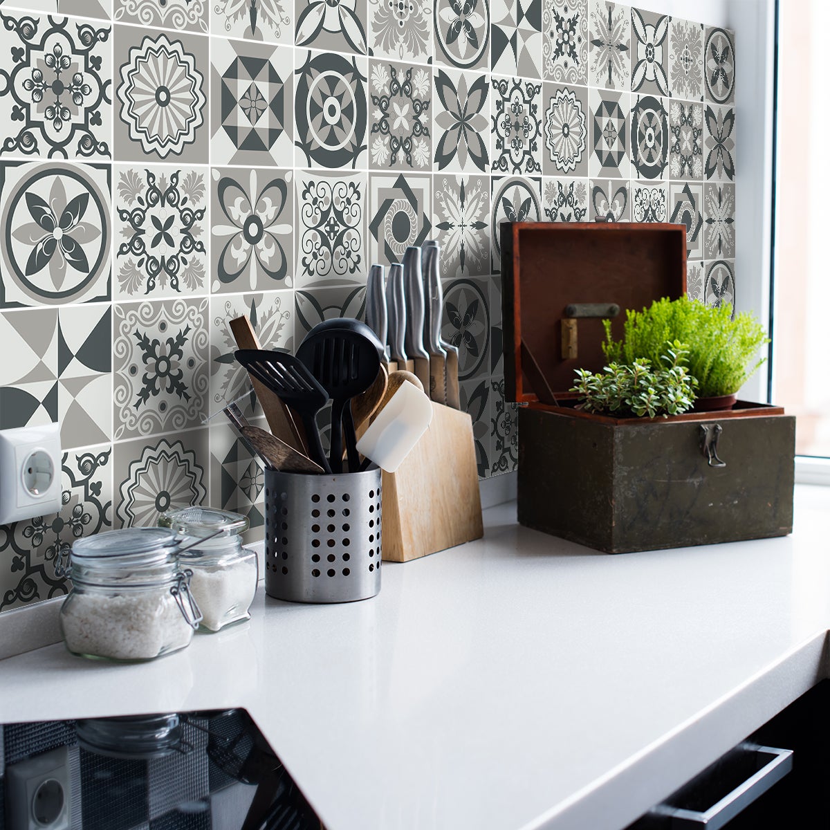 9 adesivi piastrelle di cemento azulejos emilio - Sticker adesivo - adesivi murali - 9stickers15x15cm - 3