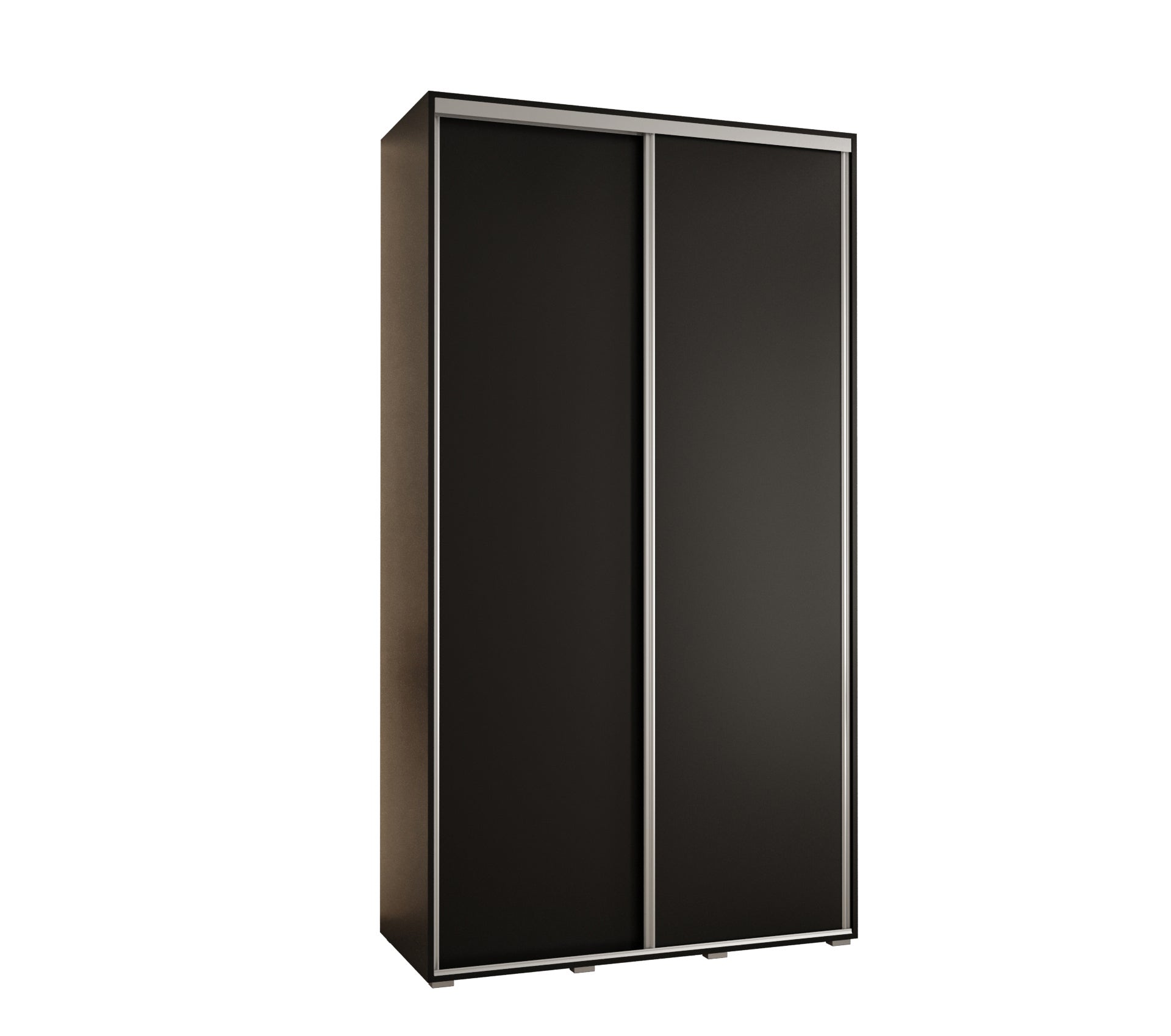 Szafa przesuwna wysoka Davos 1 140 x 60 x 235,2 cm czarny + czarny + u. srebrny - Abiks Meble