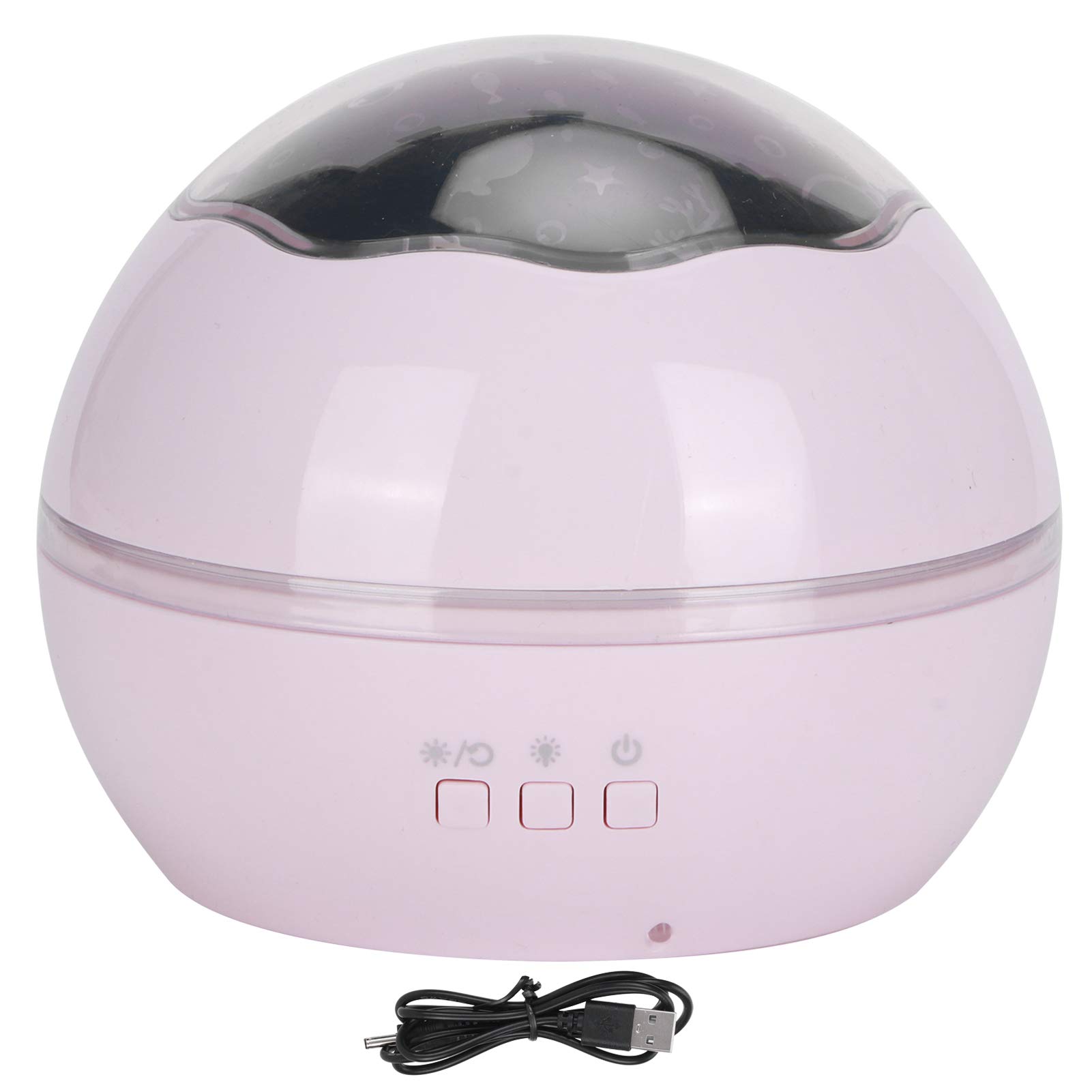 Lámpara de proyección romántica con luz nocturna led, 8 modos de color, decoración de dormitorio, funciona con pilas por usb (rosa)