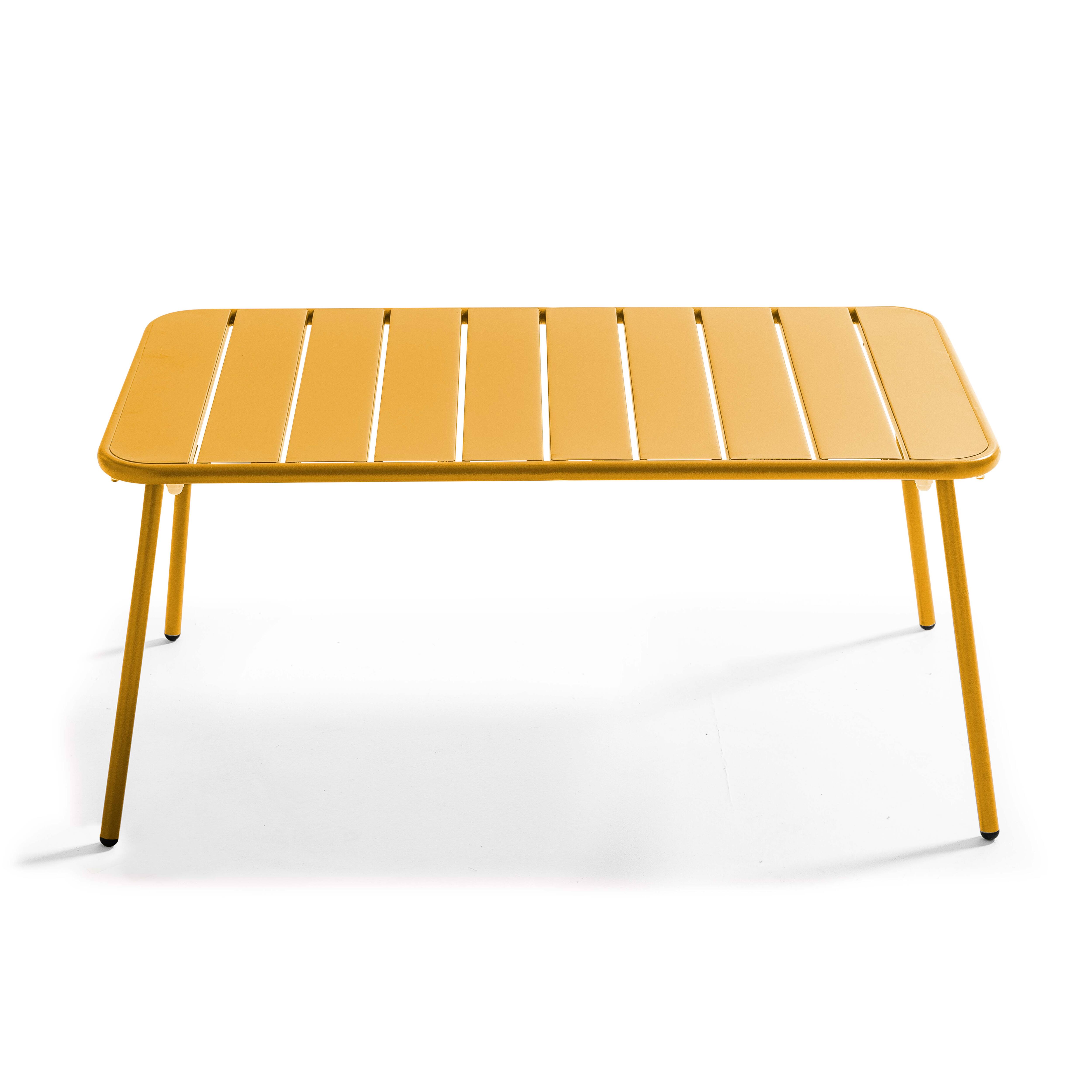 Table basse de jardin acier jaune 90 x 50 cm , Palavas - Oviala - 3