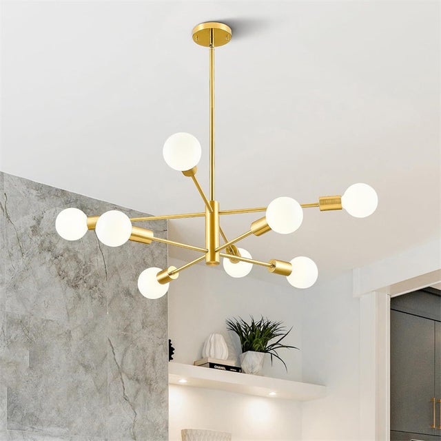 8-punktowa lampa sufitowa Sputnik, żyrandol, oprawa oświetleniowa do kuchni, sypialni, salonu, z regulacją wysokości, żarówka nie jest dołączona