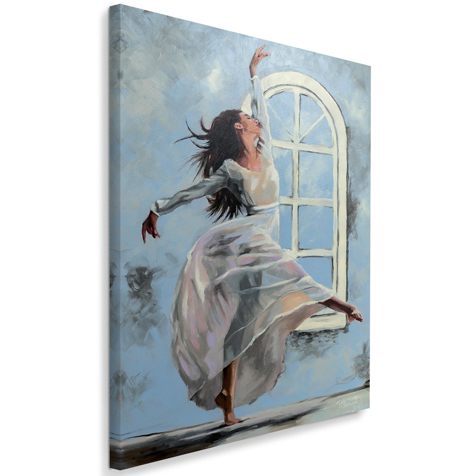 Quadri Moderni Soggiorno Ballerina Ragazza Pezzo Quadro su Tela Verticale 80x120cm Stampe da Parete Camera da Letto Cucina 1 pezzo Wall Art Canvas Grandi Decorazione Murale Immagini PA80x120-6174