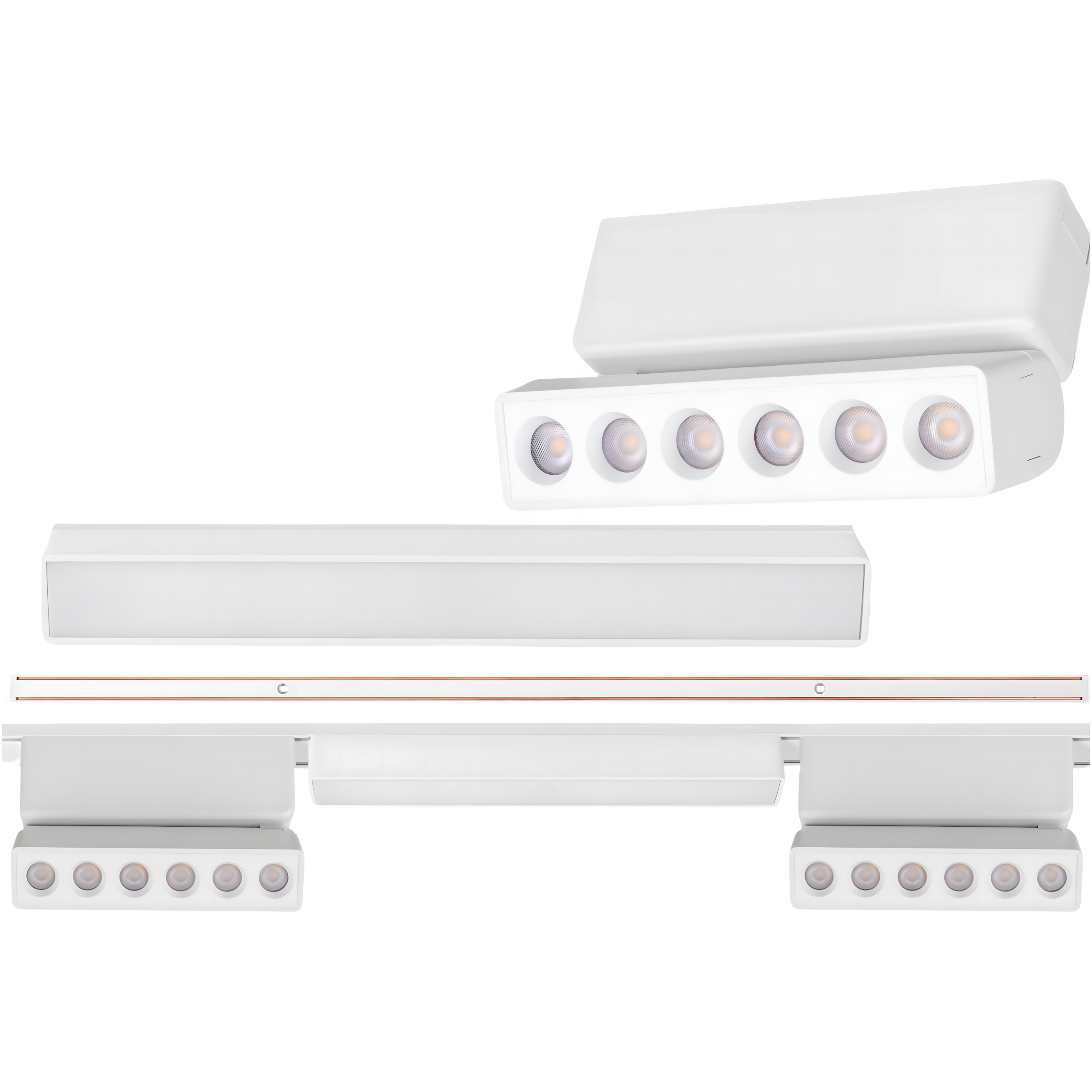 Zestaw oświetlenia szynowego LED Biały system magnetyczny szyna listwa 1m + 3 lampy LED ze źródłem światła - LEDHOFF