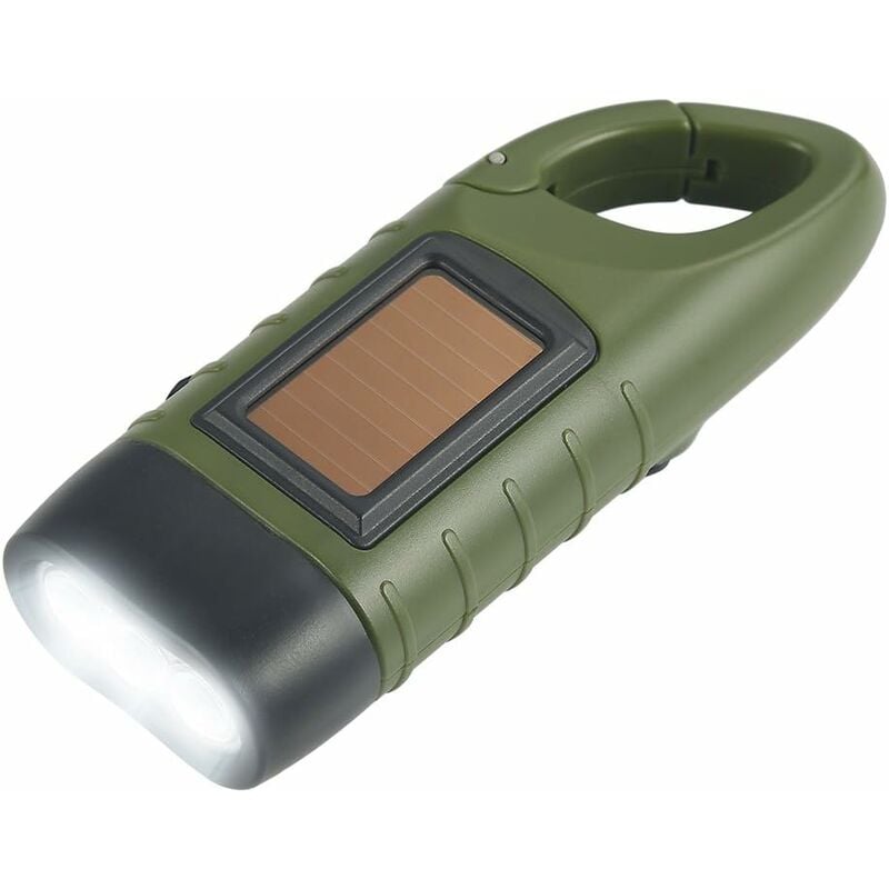 Torcia LED Meco A Manovella E Solare – Senza Batterie, Ricaricabile, Verde