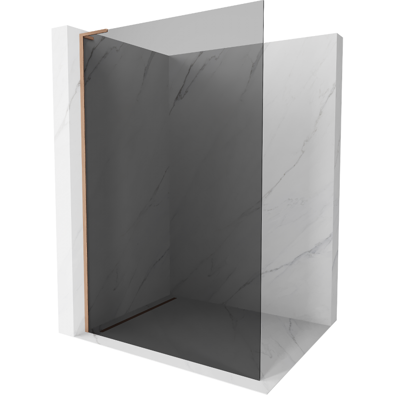 Mexen Kioto L ścianka prysznicowa Walk-in 100 x 200 cm, grafit, miedź szczotkowana - 800-100-103-65-40