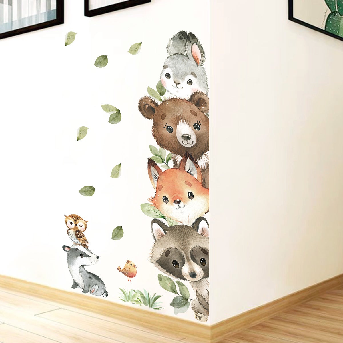 Stickers muraux animaux de la forêt, parfaits pour décorer une chambre de bébé,une porte ou une chambre à coucher (autocollant à gauche) - 5