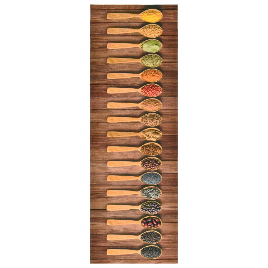 Vidaxl alfombra de cocina lavable spoon 60x180 cm