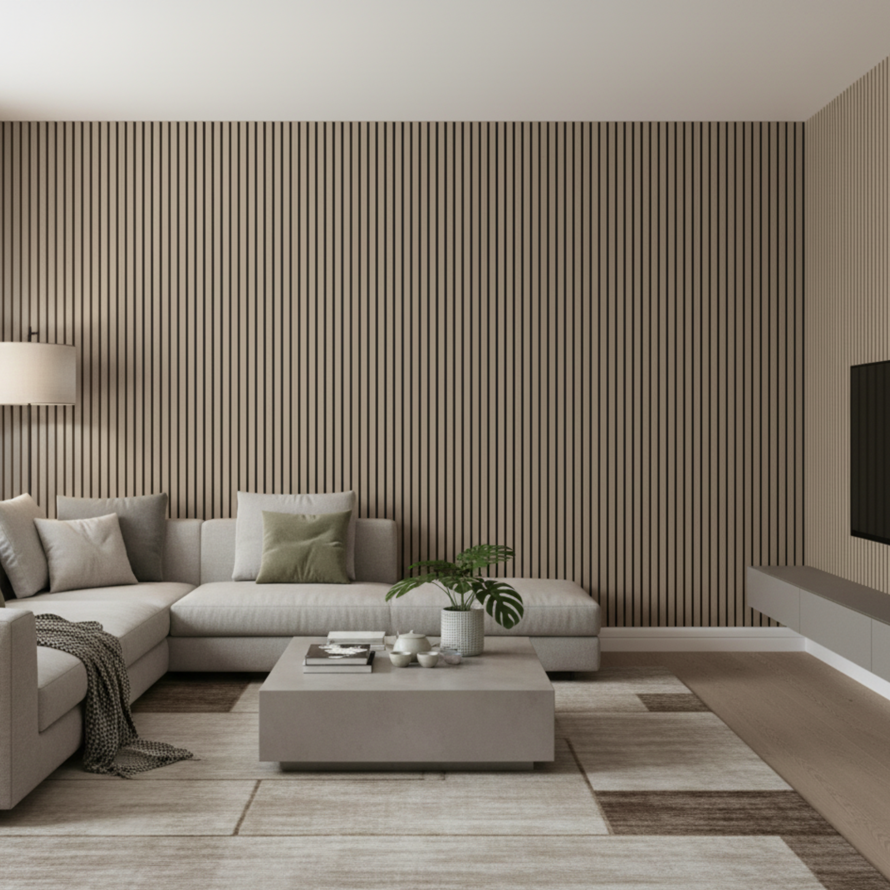 Revestimiento de pared palillería efecto 3D MDF acústico 240x60 cm Roble Rústico - 3