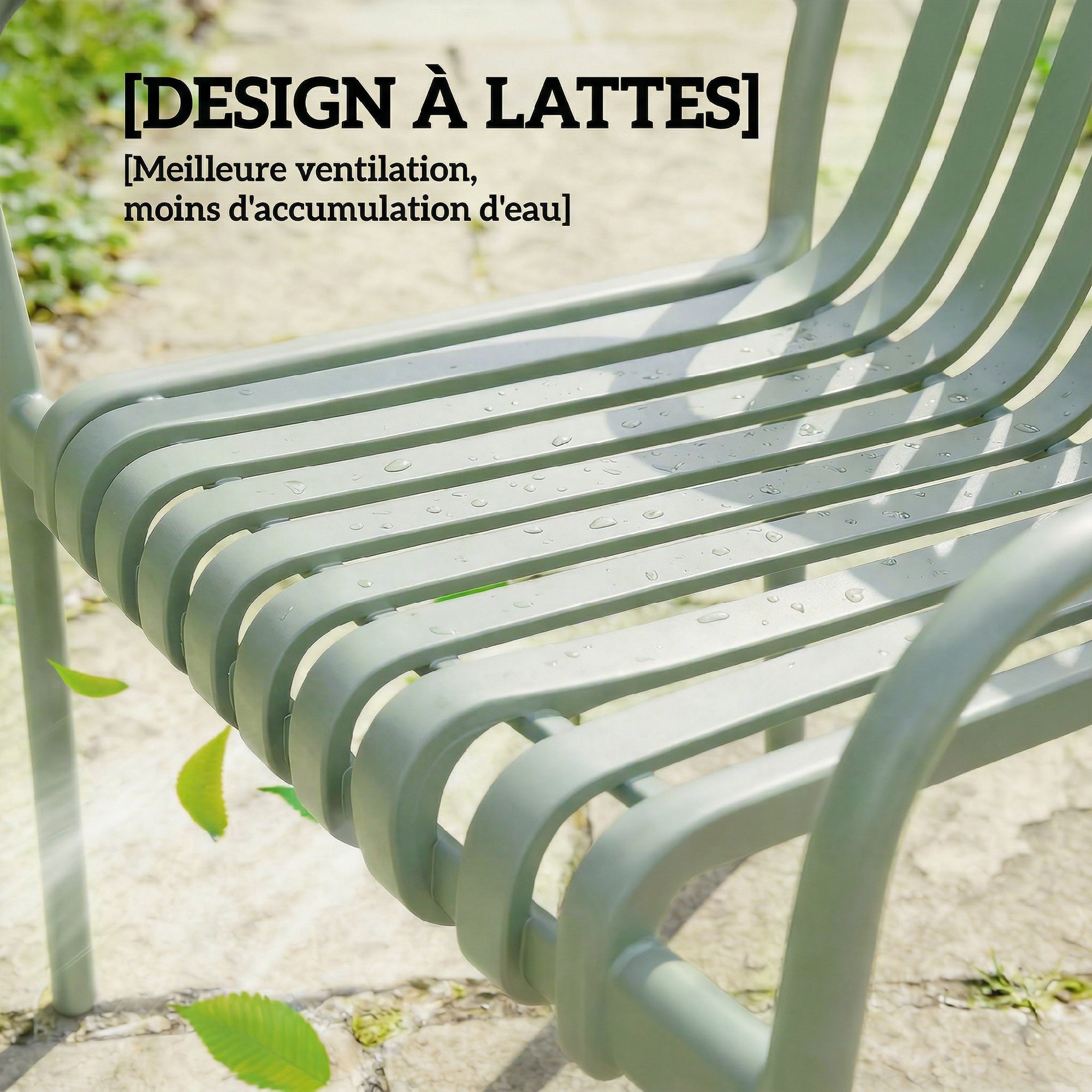 Chaise de jardin extérieure pp 4 places Outsunny - 6
