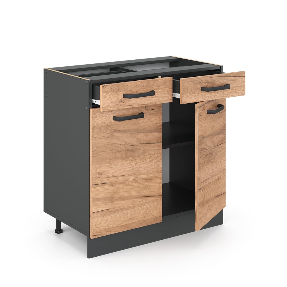 Vicco Meuble cuisine R-Line, Chêne de force doré, 80cm sans PT - 4