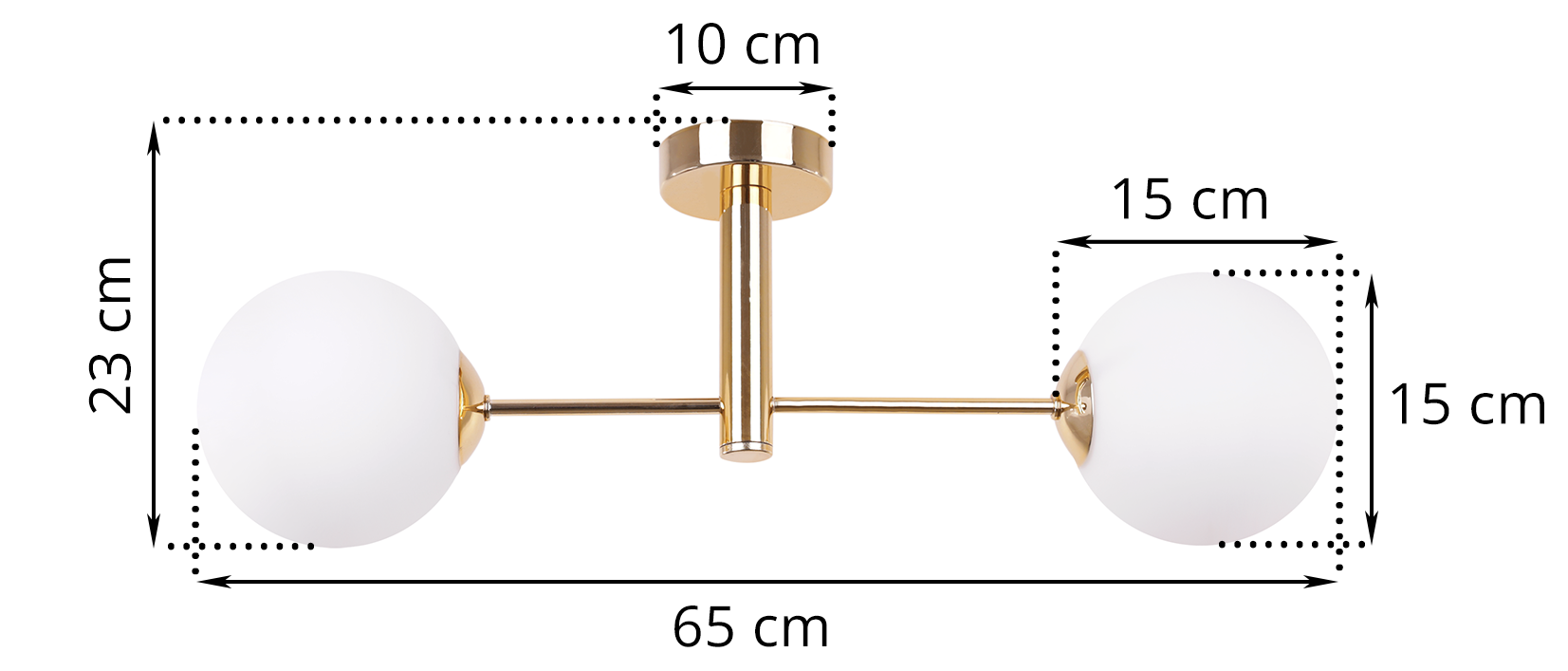 Lampa sufitowa wisząca Vicenza modern 2xE14 abażur kula złota/biała Light Home LH - 6