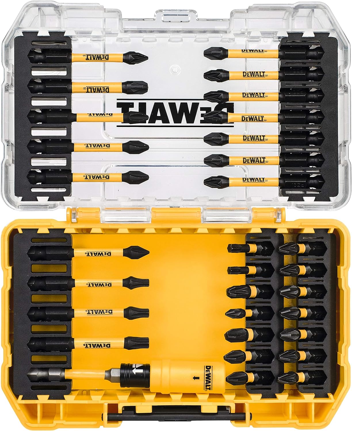 Zestaw DeWalt DT70739T-QZ Coffret Toughcase 31 elementów - Końcówki do wkręcania Flextorq - Do wiertarko-wkrętarki, srebrny